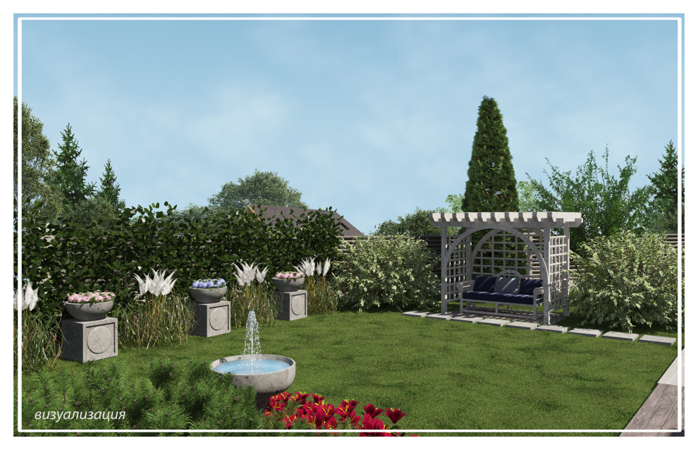 Ландшафтный дизайн, участок 30 соток, перепад высот