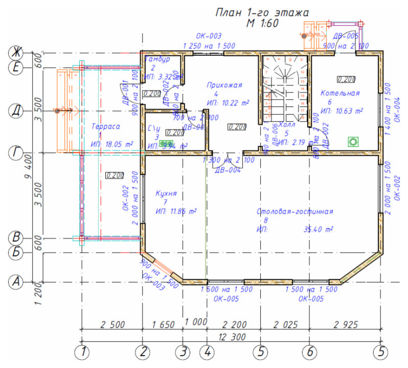 Проект дома из бруса 187 м2 - 2 этажа