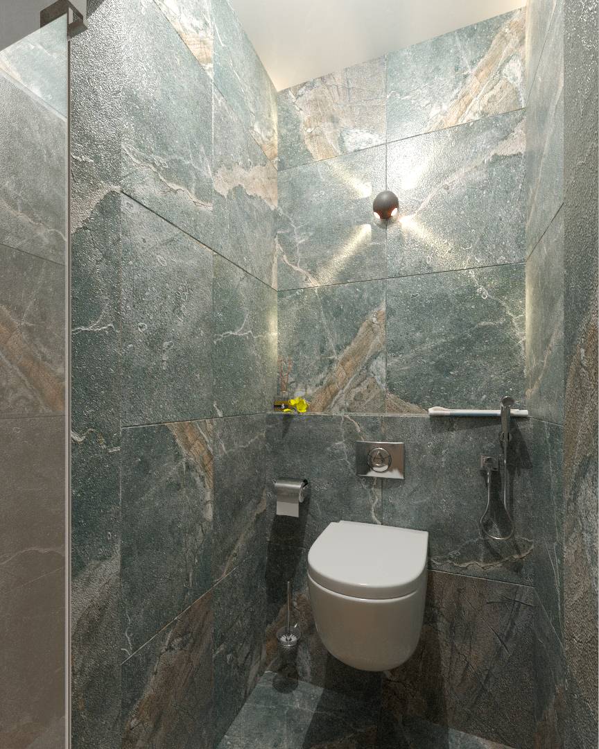 Санузел с керамогранитом от Imola Ceramica (варианты)