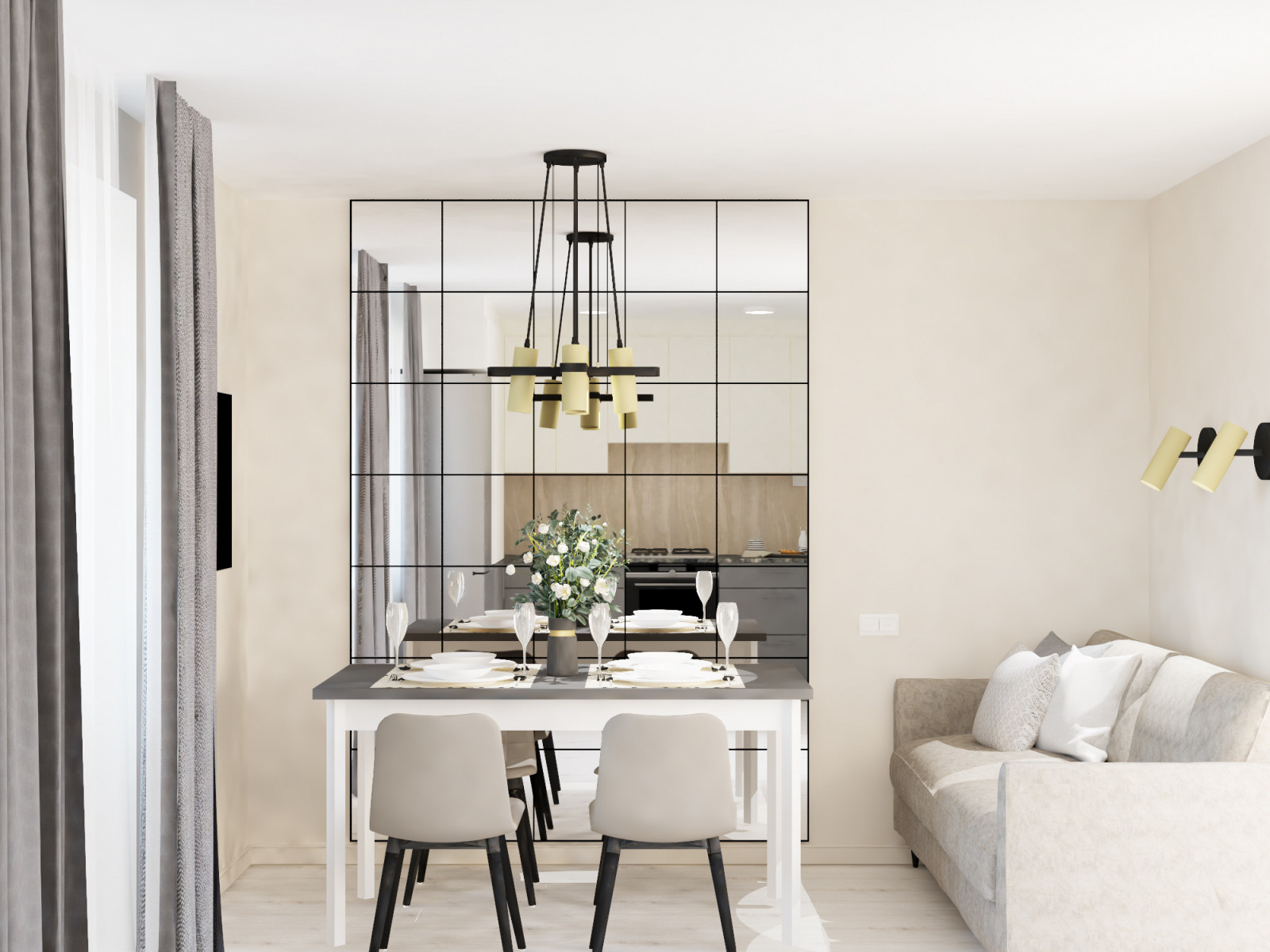 Вариант интерьера в светло-бежевых оттенках