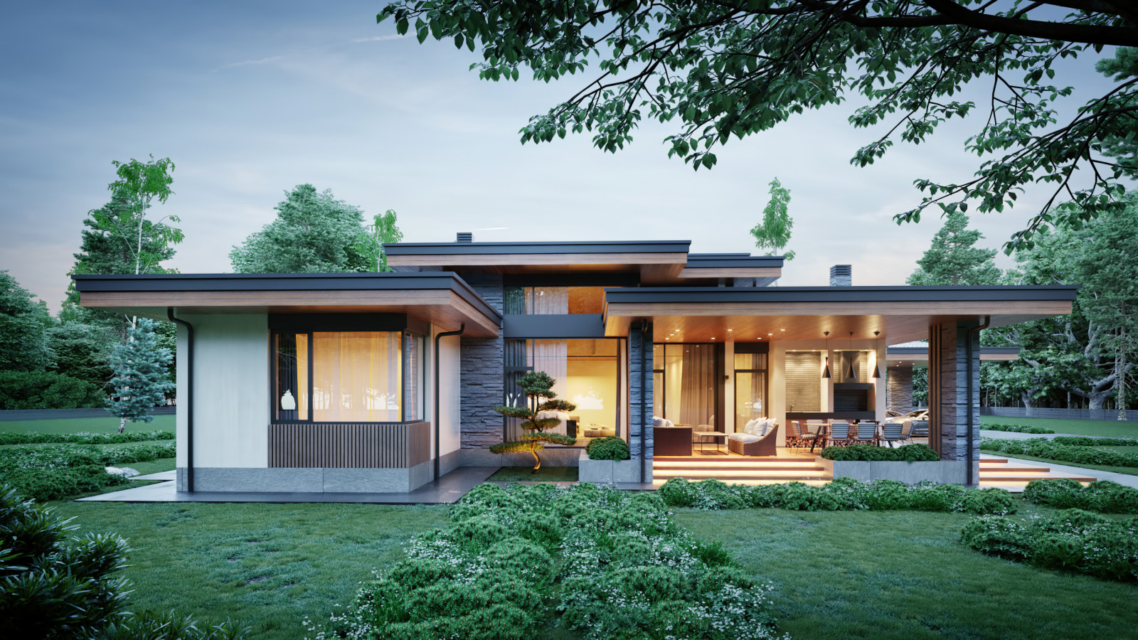 Проект индивидуального жилого дома и бани в КП "Руза Фэмили Парк"