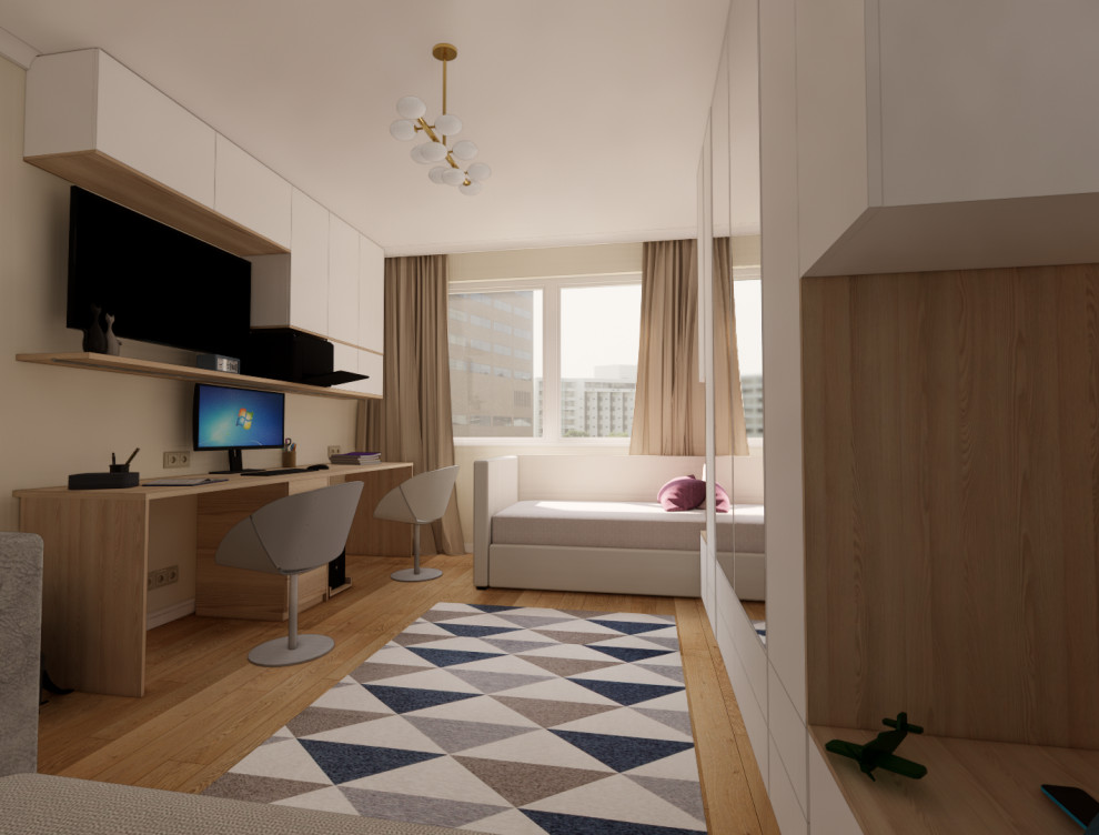 Проект спальни комнаты и детской в г.Мытищи