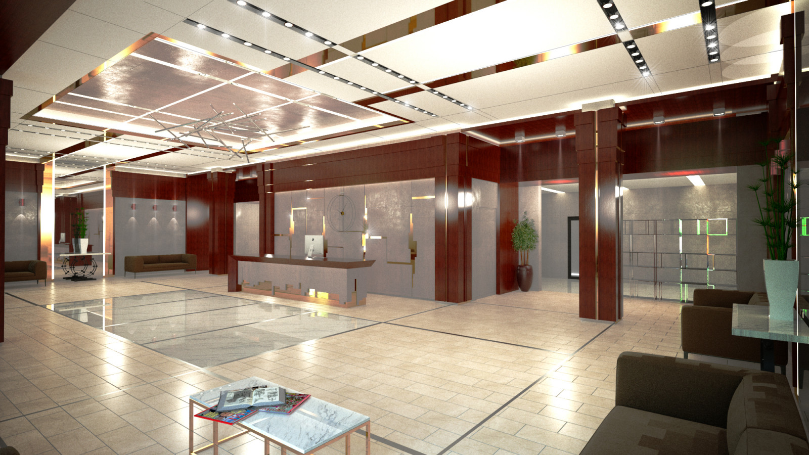 входной холл жилого дома премиум класса(проектное предложение)