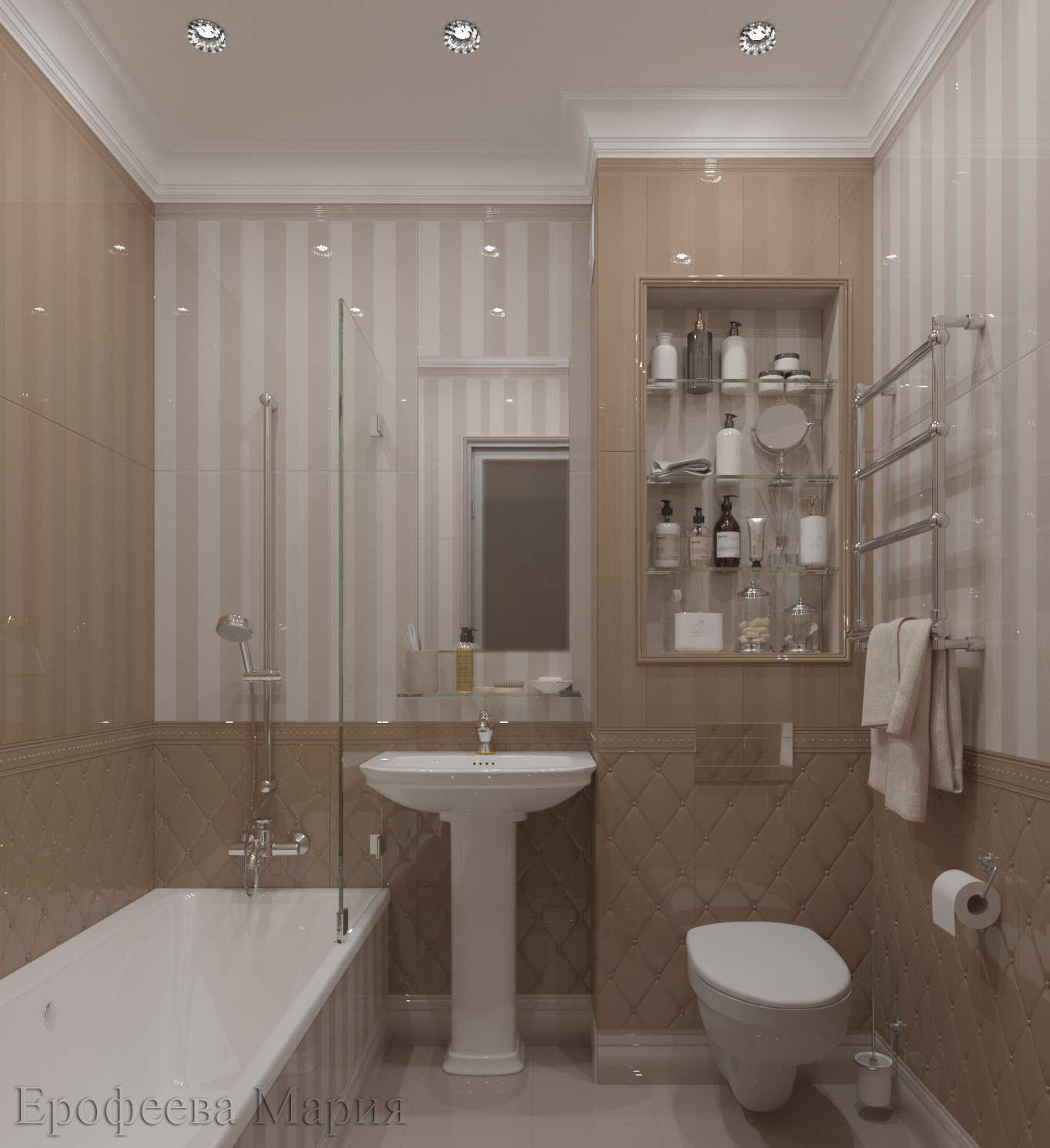 Концепция и проект квартиры-студии. Метраж-25 м.кв.Стиль-неоклассика. Рассчитан