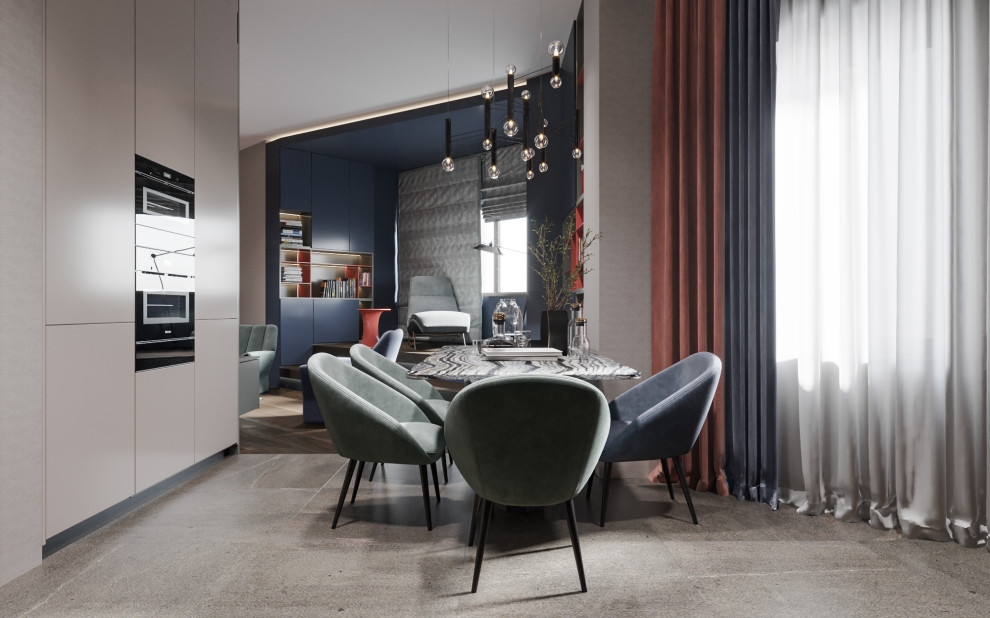 Студия в современном стиле в колониальных тонах