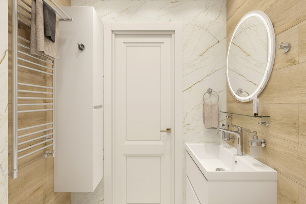 Двухкомнатная квартира 56 кв. м. в стиле неоклассика, в доме серии П-44Т