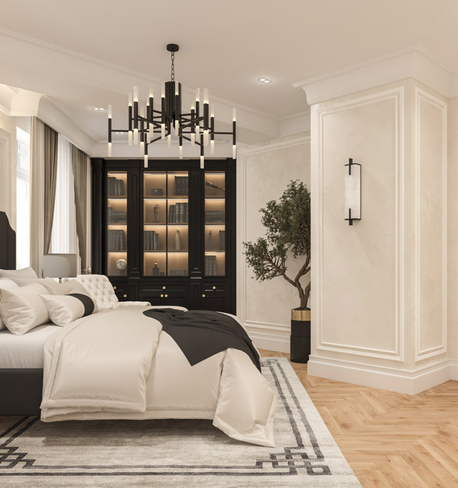 Интерьер мужской мастер - спальни . Таунхаус КП "Образцово"