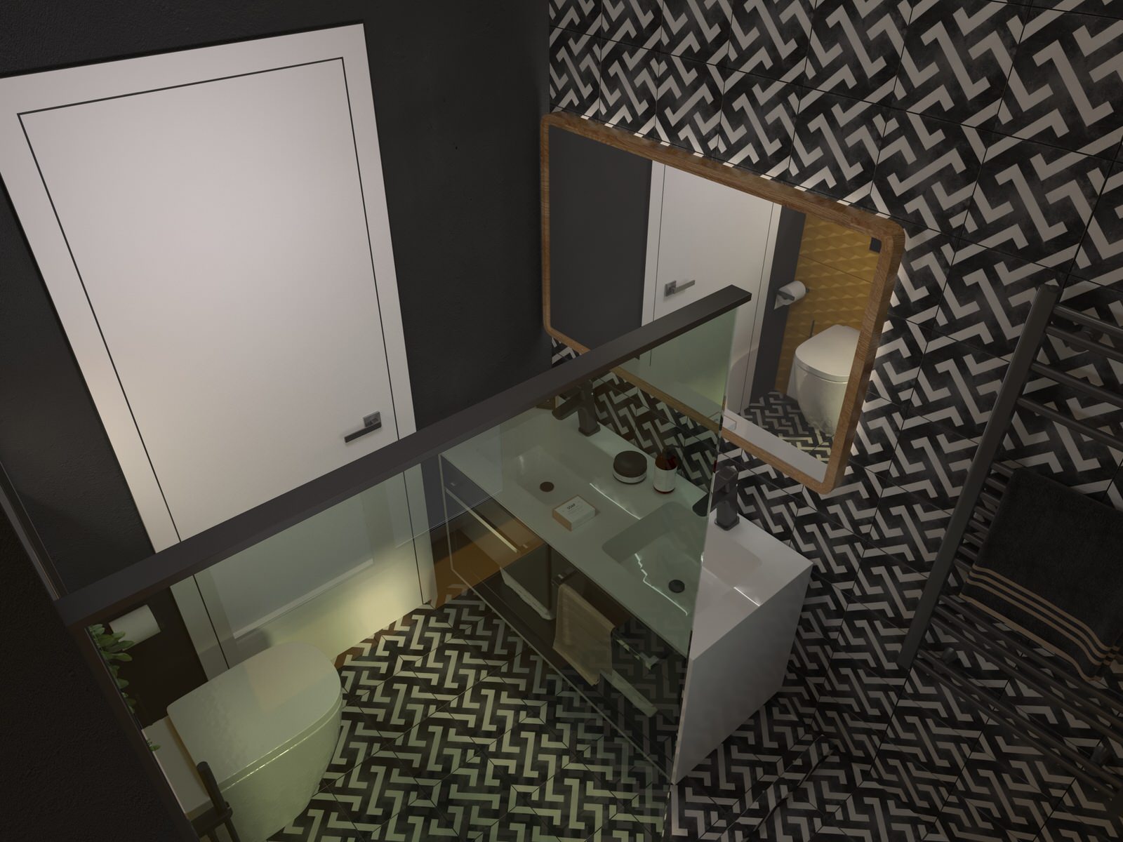 Обложка проекта: Ванная в проекте "Таунхаус для большой семьи"