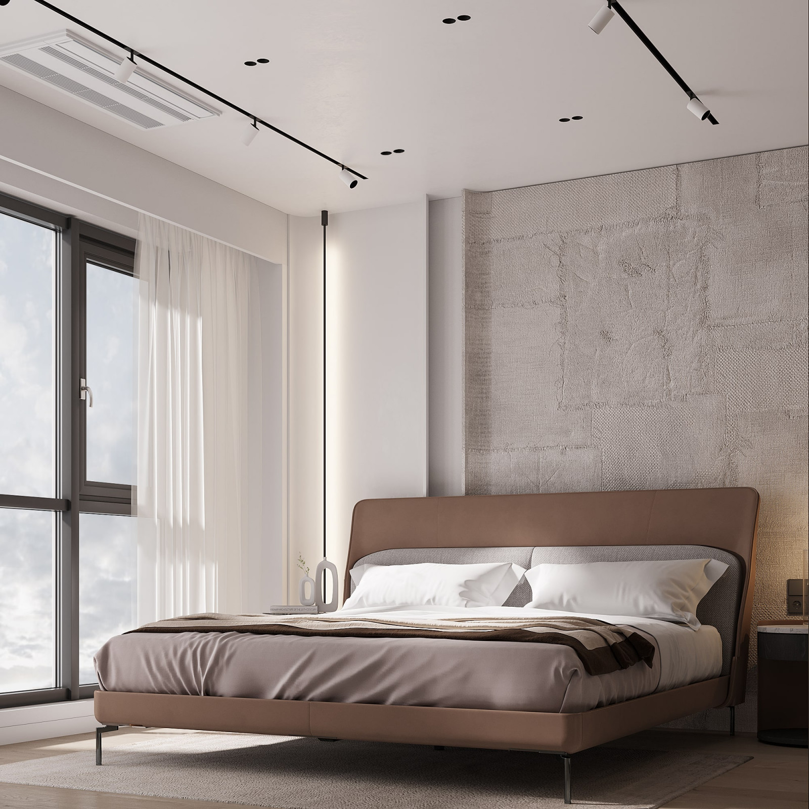 Orange Hues Bedroom Design