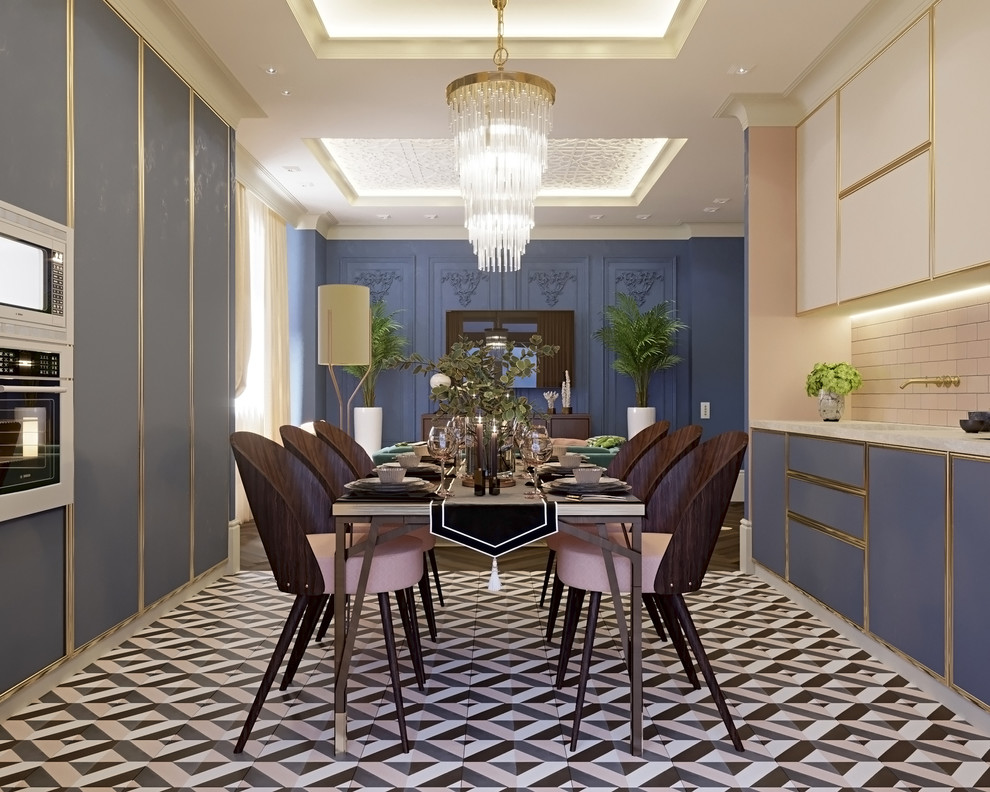 Обложка проекта: Кухня-гостиная в колониальном стиле