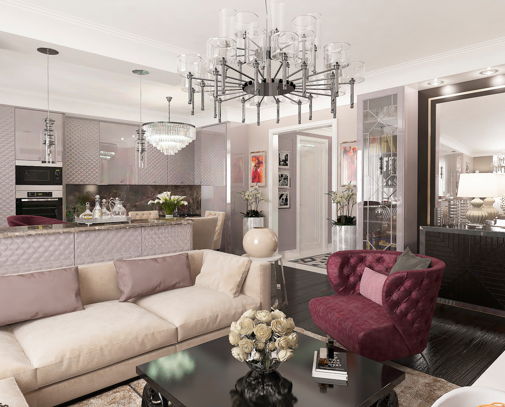 Гостиная-Кухня в проекте ЖК "Лобочевский"