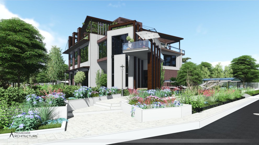 Современный дом с плоской крышей