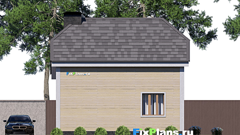 Проект дома с мансардой 8х8 м S80м2 F-17477