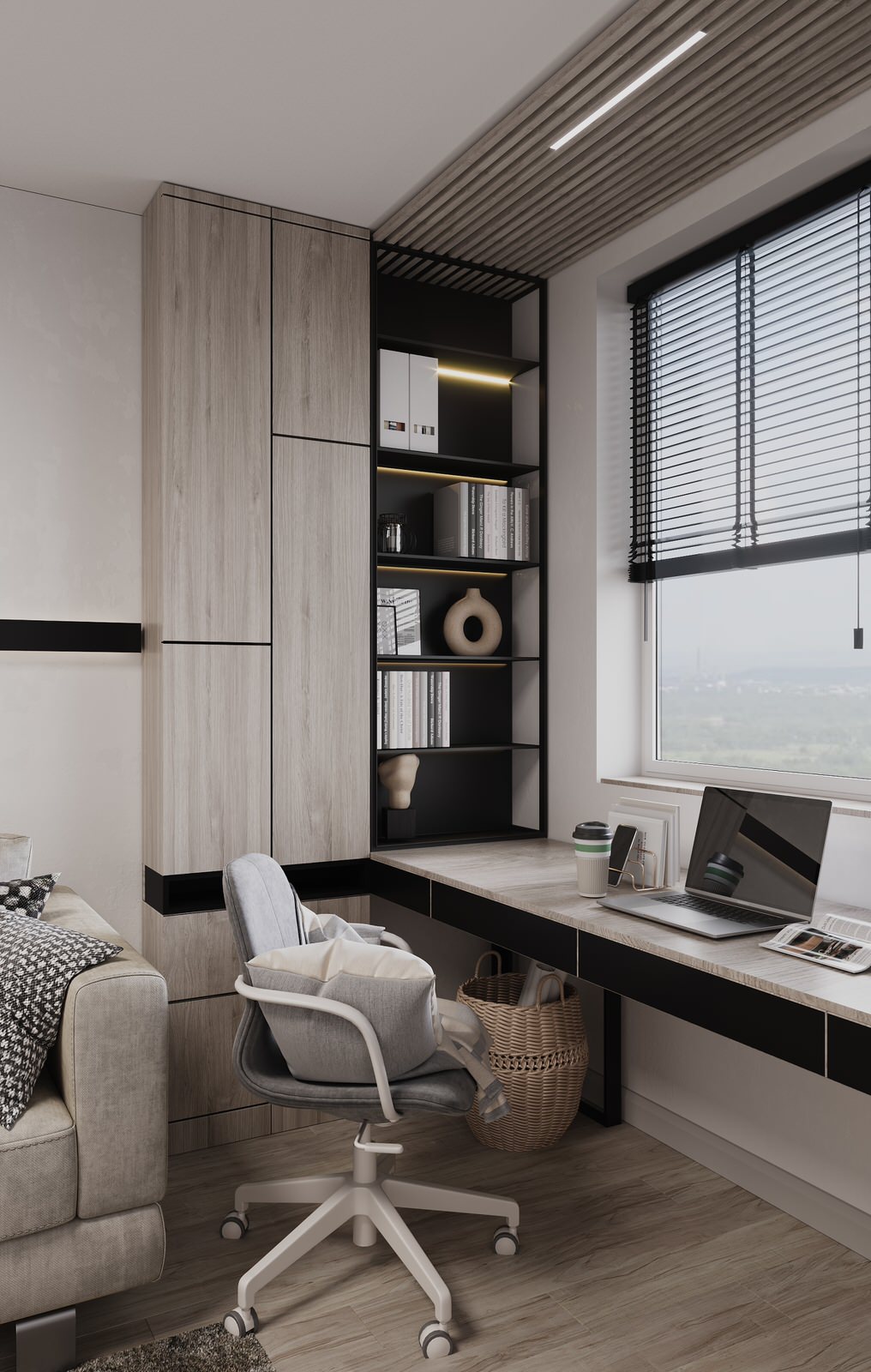 Стильное пространство для холостяка и его любимца