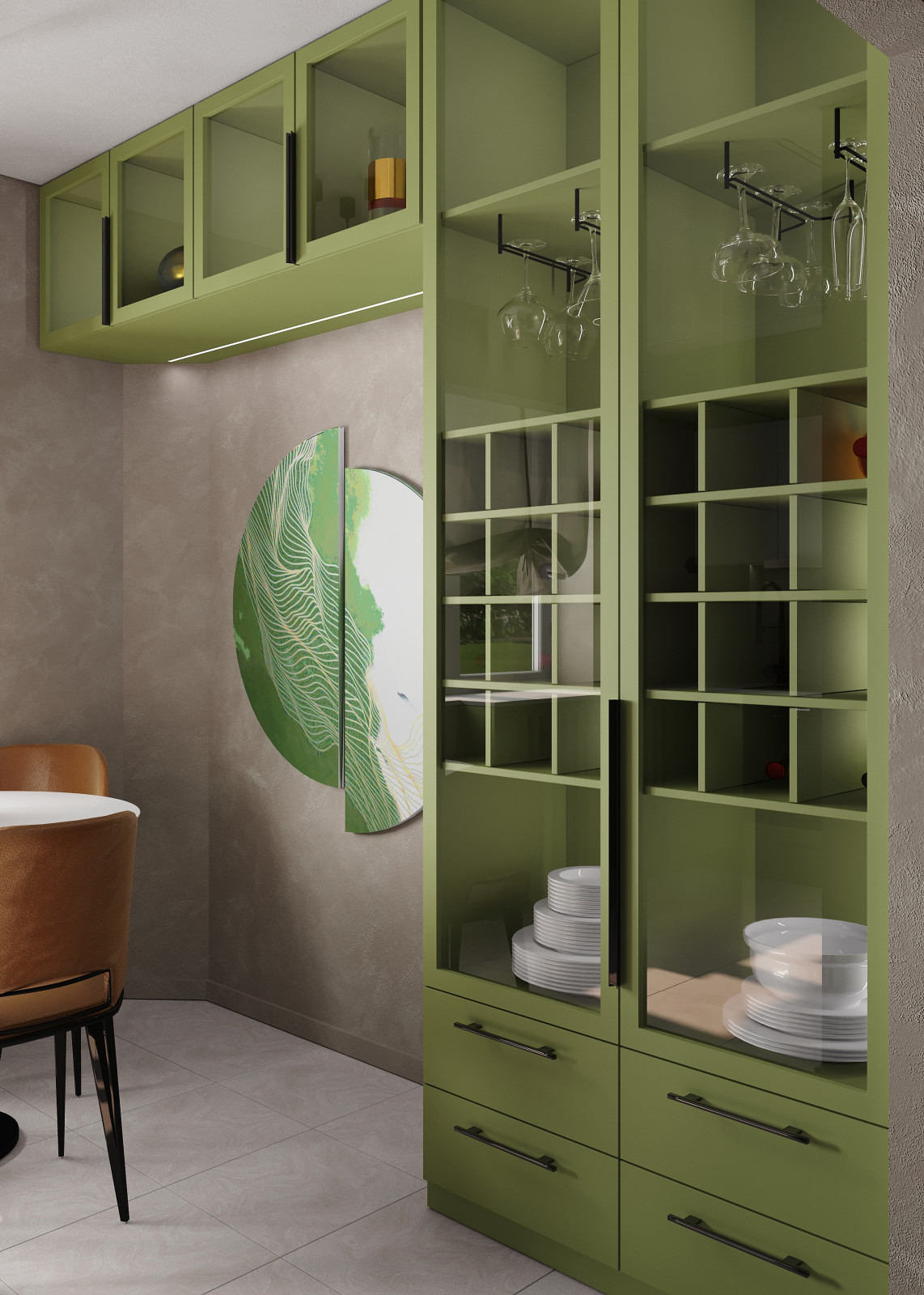 Освежающая кухня для Коттеджа