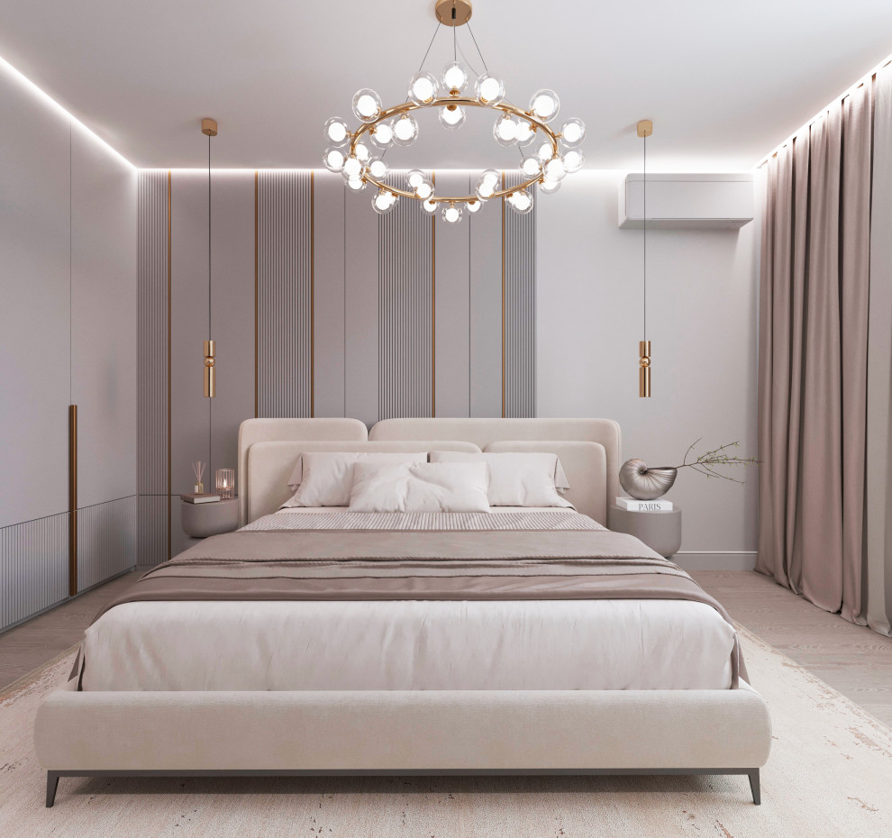 Дизайн-проект спальни для молодой семьи из Москвы.