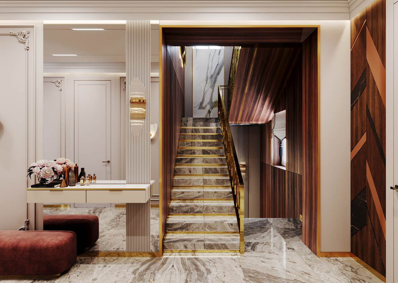 Изысканность загородного дома в смешанном стиле Ар Деко и Американской классики