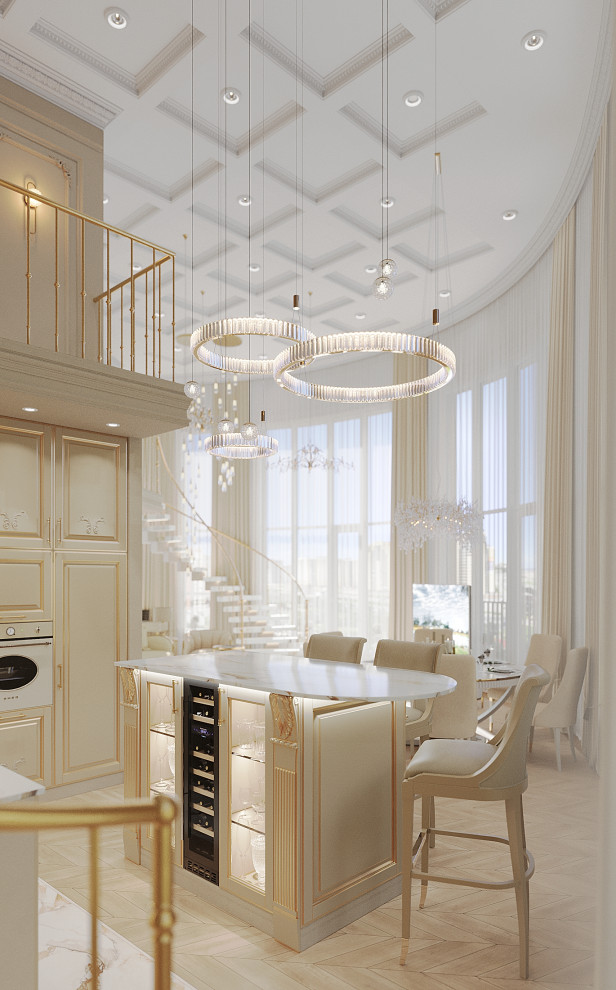 Интерьер 2-ух уровневой квартиры_ "АРОМАТ САДОВ"