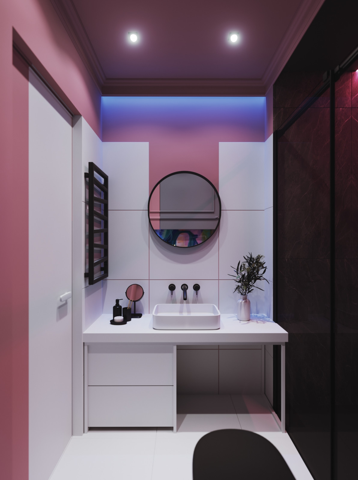 Студия в розовом цвете