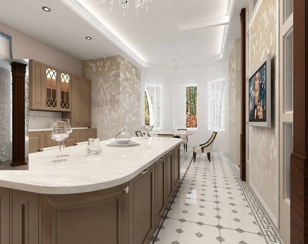 Дом с большой, просторной кухней.