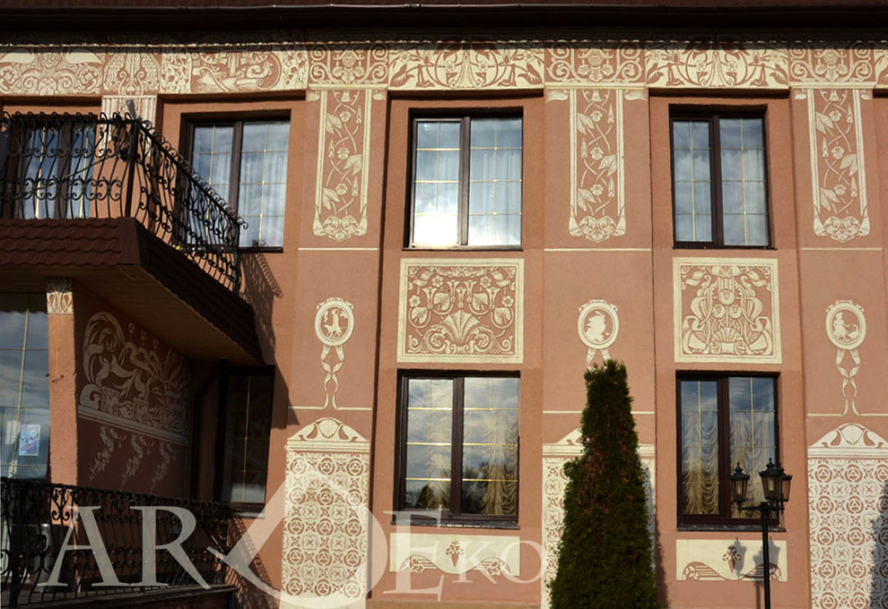 декор фасада техника сграфито