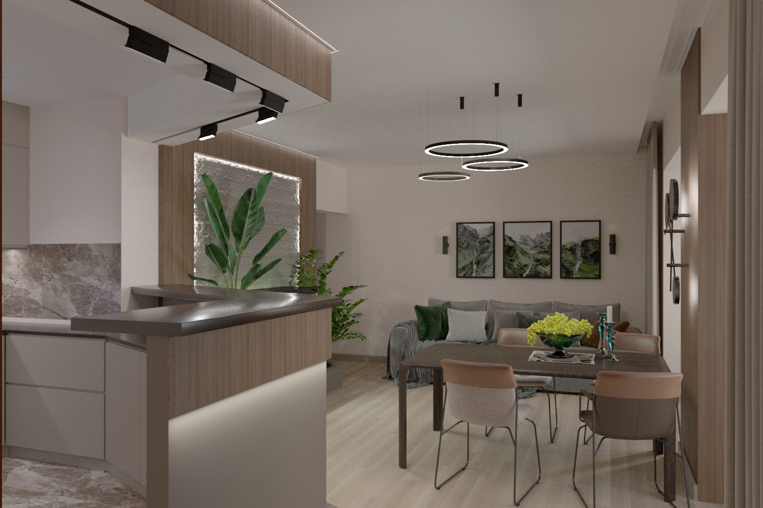 Кухня-гостиная: союз легкости и брутальности