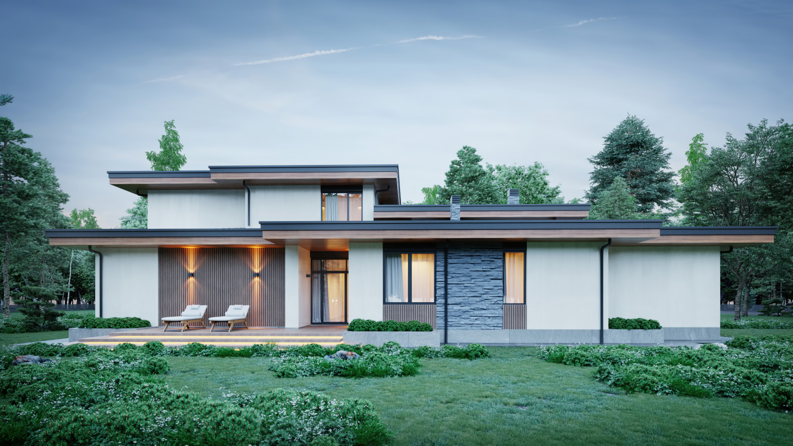 Проект индивидуального жилого дома и бани в КП "Руза Фэмили Парк"