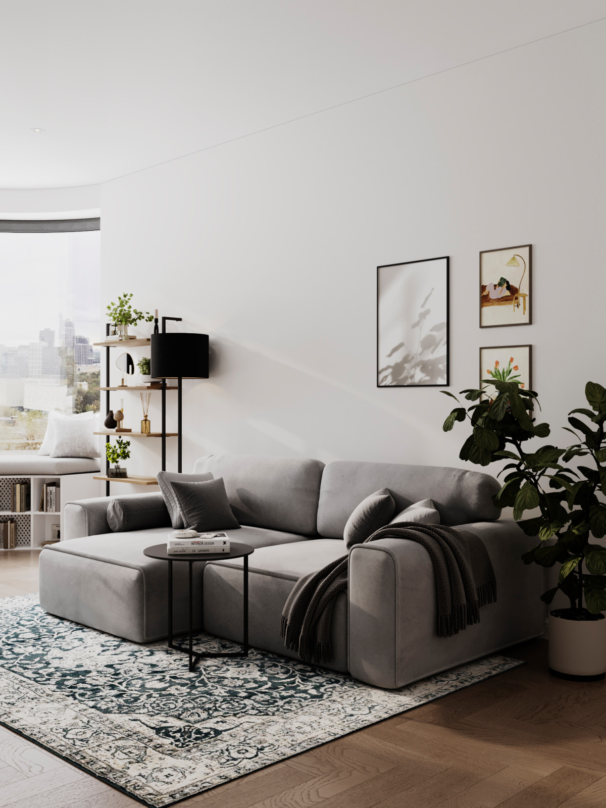 Светлый интерьер с цветовыми акцентами в ЖК Level Стрешнево