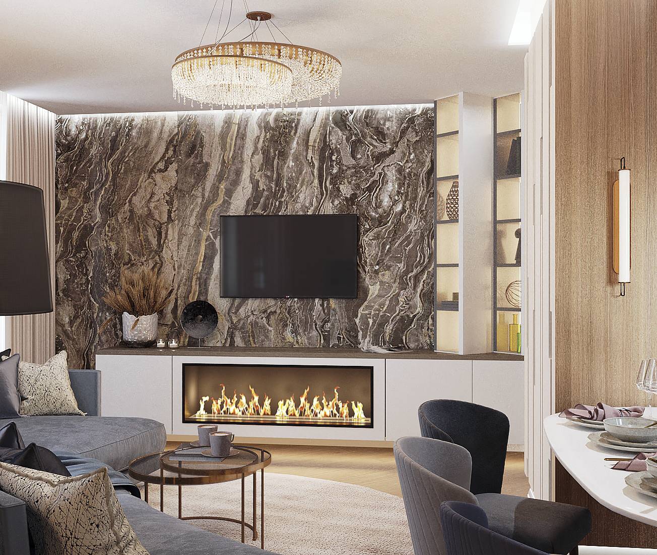 Обложка проекта: Стильная квартира с элементами современной классики