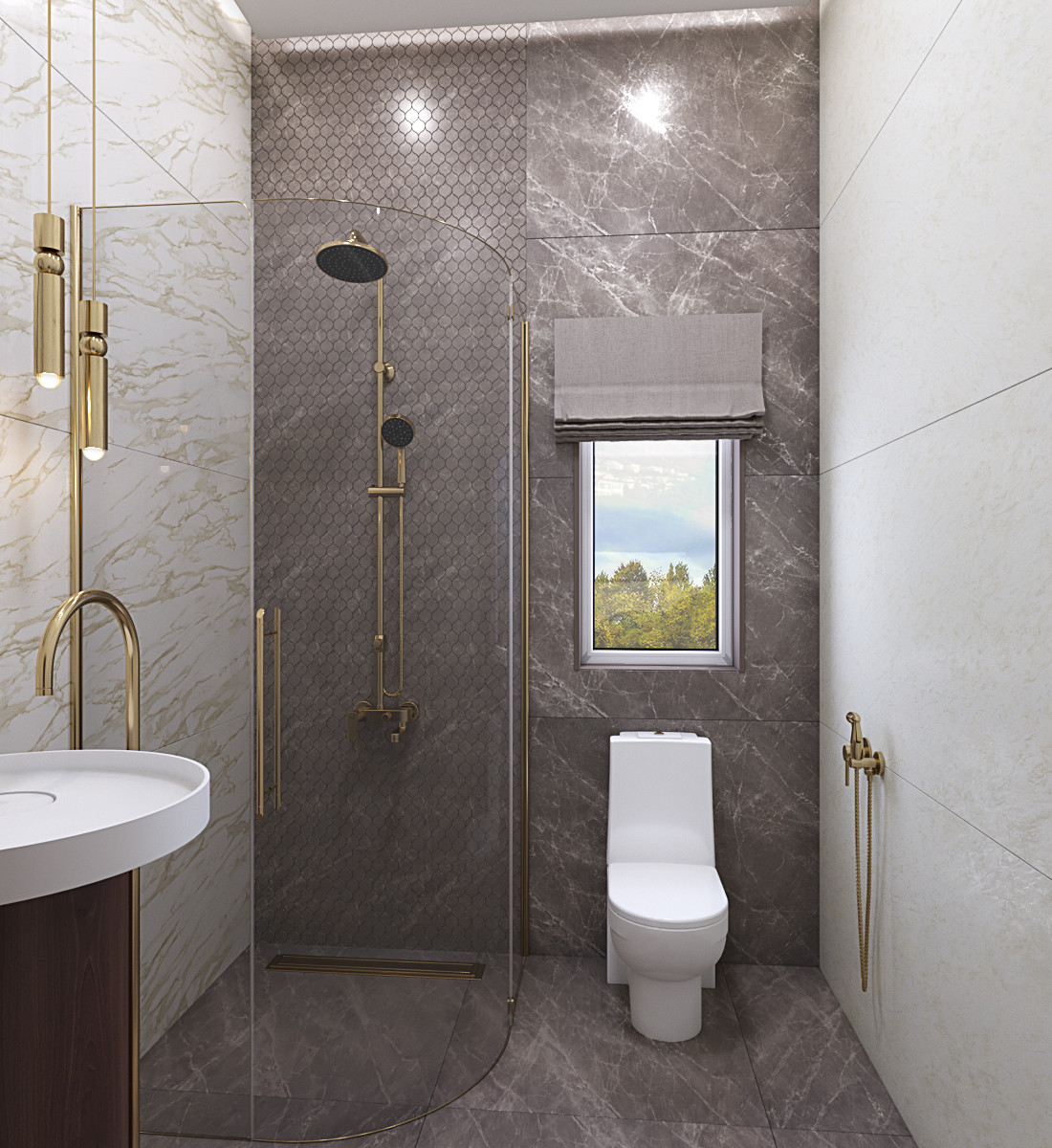 Ванная комната в коттедже на Кипре.