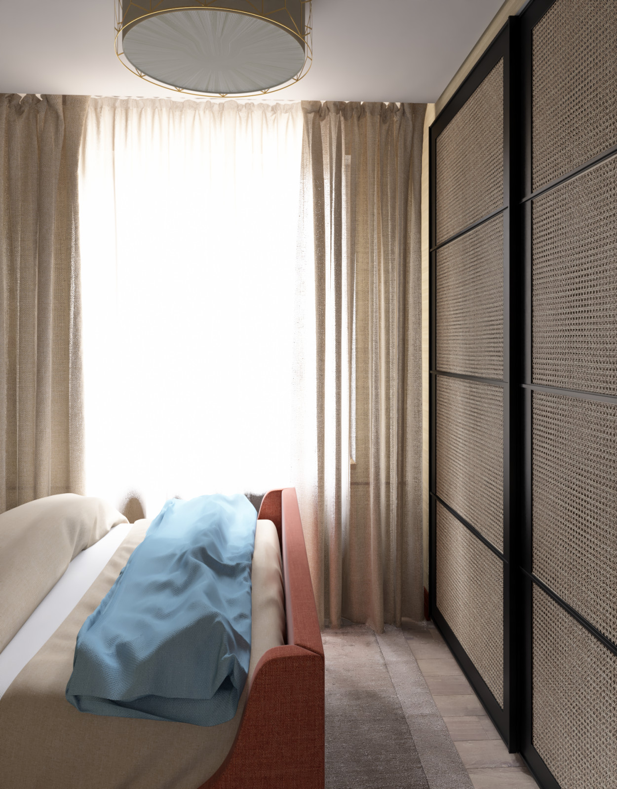 Яркая терракотовая линия