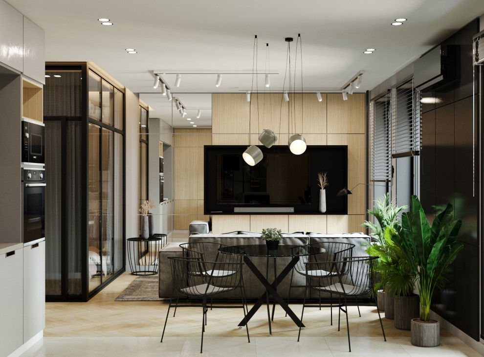 Обложка проекта: Проект двухкомнатной квартиры в современном стиле