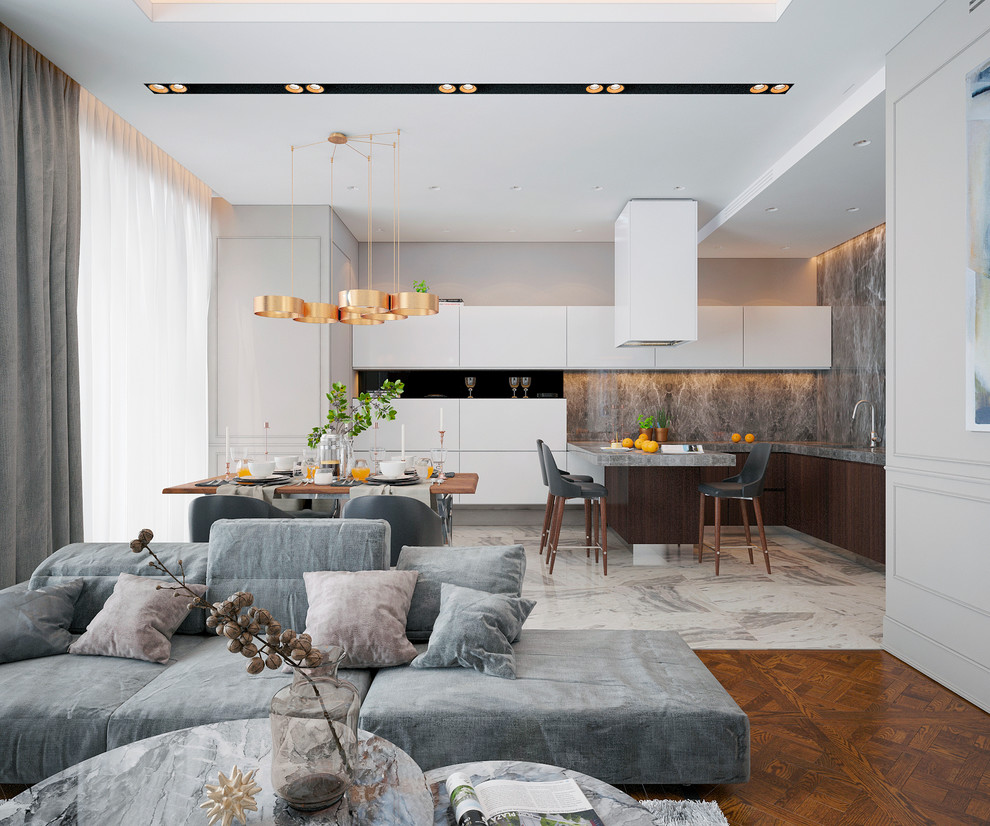 Ред Сайд - 87 кв.м. современный стиль и темные акценты