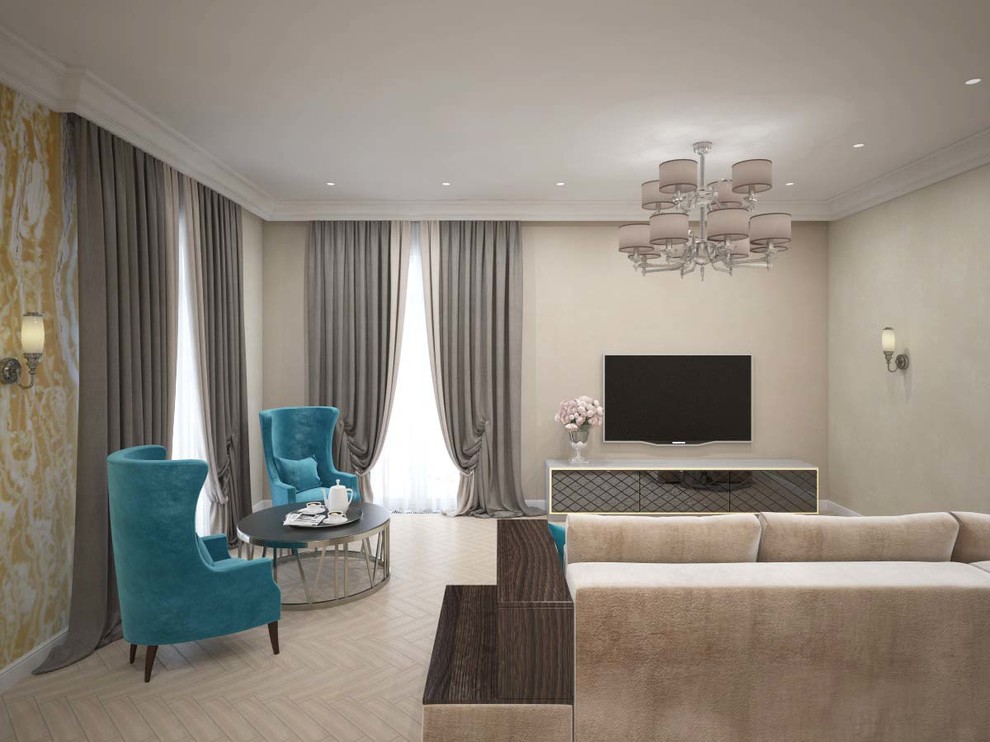 Элегантная неоклассика в интерьере загородного дома под Уфой  "Горький мёд"