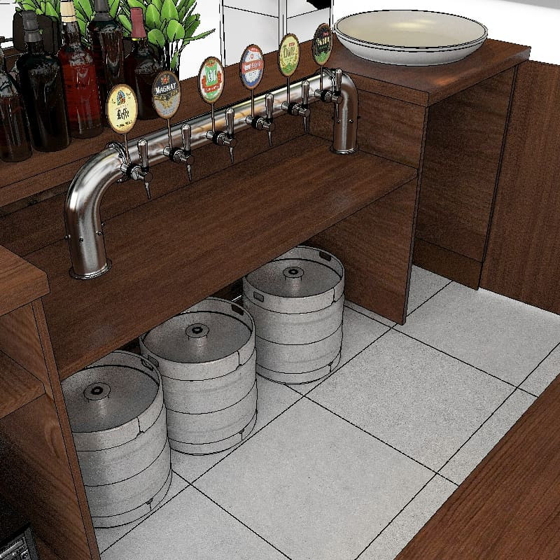 Мы разработали современный дизайн острова «SPATEN HAUS» для Международного аэроп