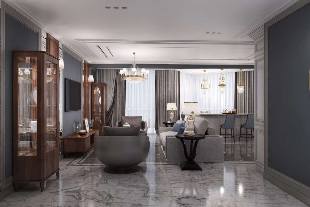 Квартира в ЖК «7 континент», кухня-гостиная