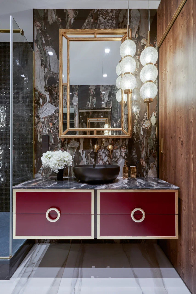 Проект квартиры в темных оттенках 80 кв.м