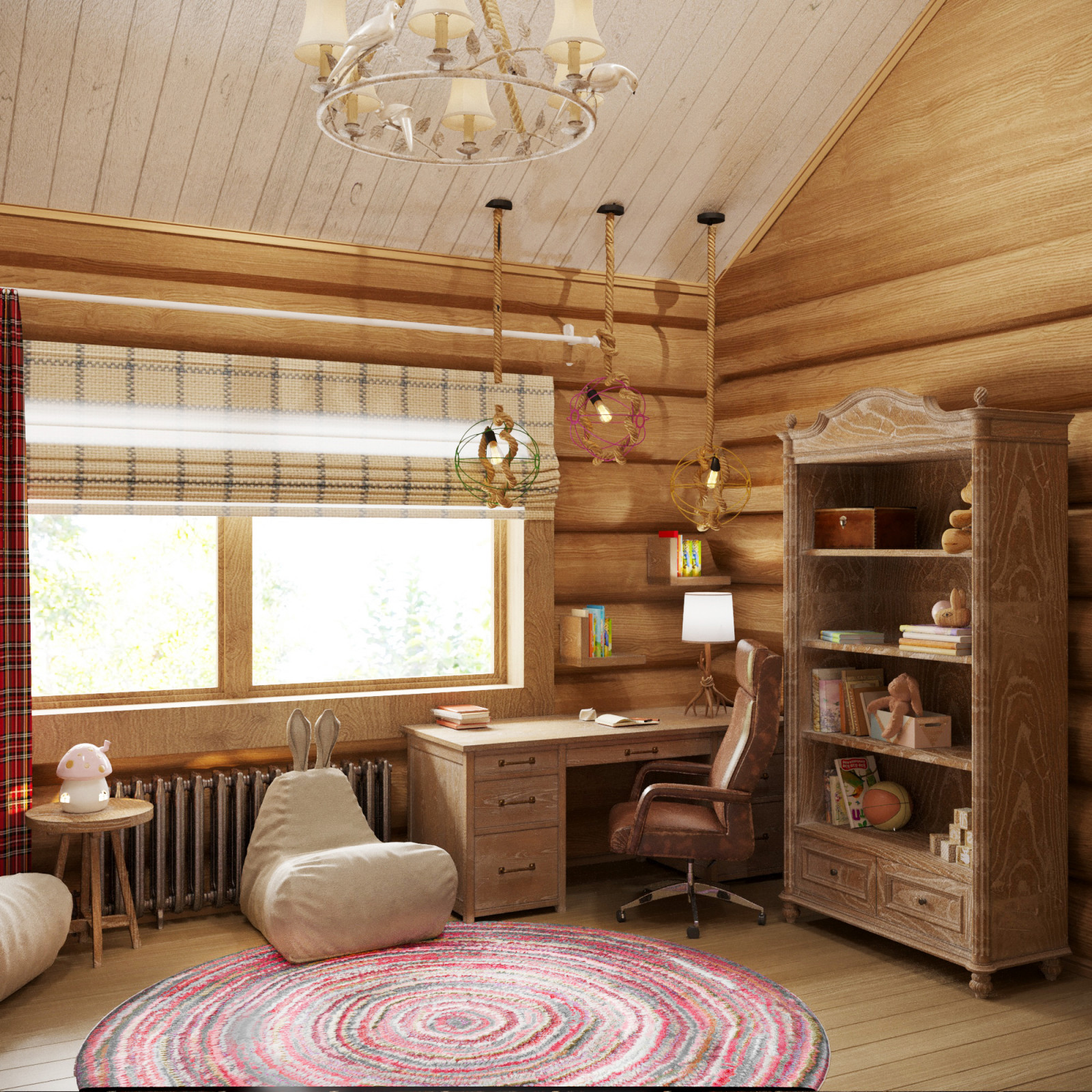 Деревянный дом из дикого бревна