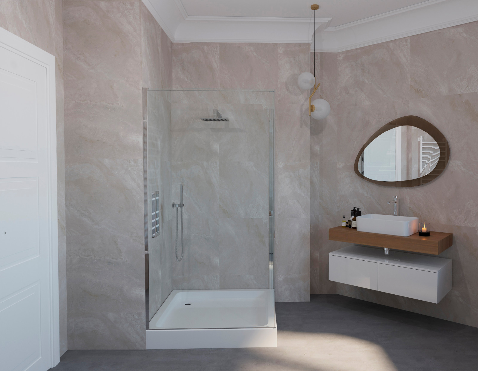 Badezimmer in Vierzimmerwochnung, 108 gm. Berlin.