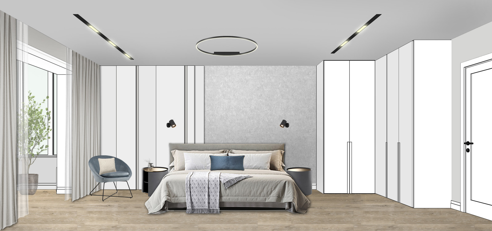 Коллажи спальни их проекта "Жемчужина"