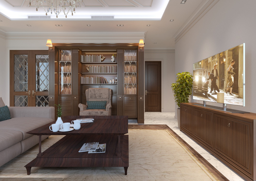 Обложка проекта: квартира в "Парке Рублево" в классике.