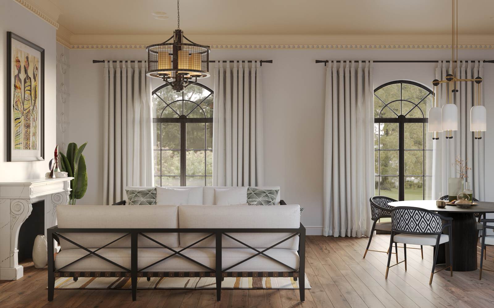 Загородный дом в Английском колониальном стиле в элементами Ар-деко