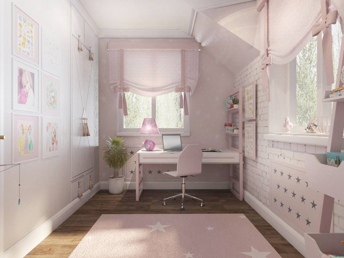 дестские комнаты в мансардных помещениях