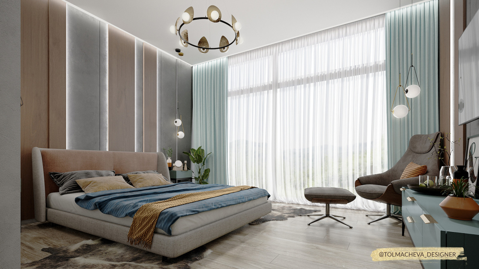 Обложка проекта: Дизайн мастер-спальни в частном жилом доме