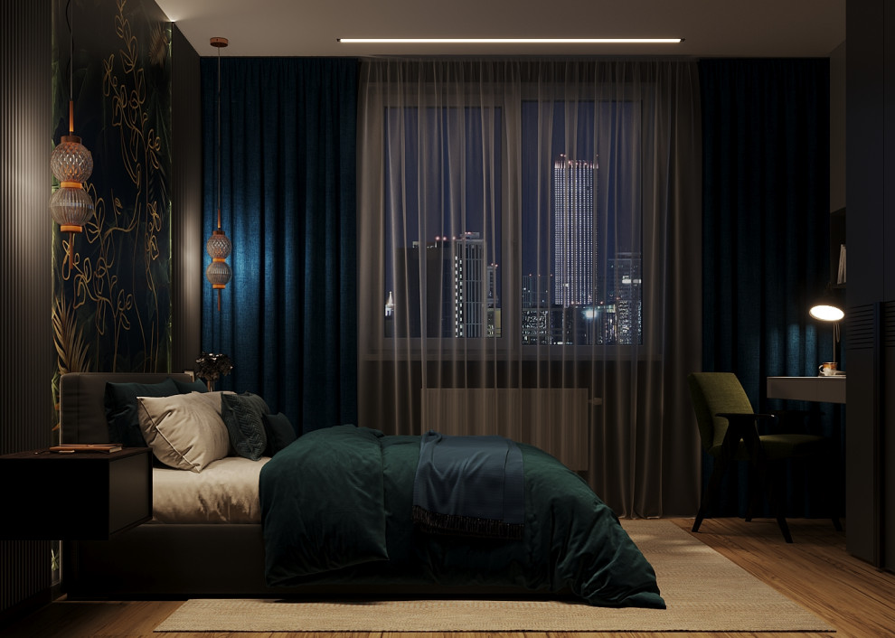 Дизайн спальни "Ночной город"