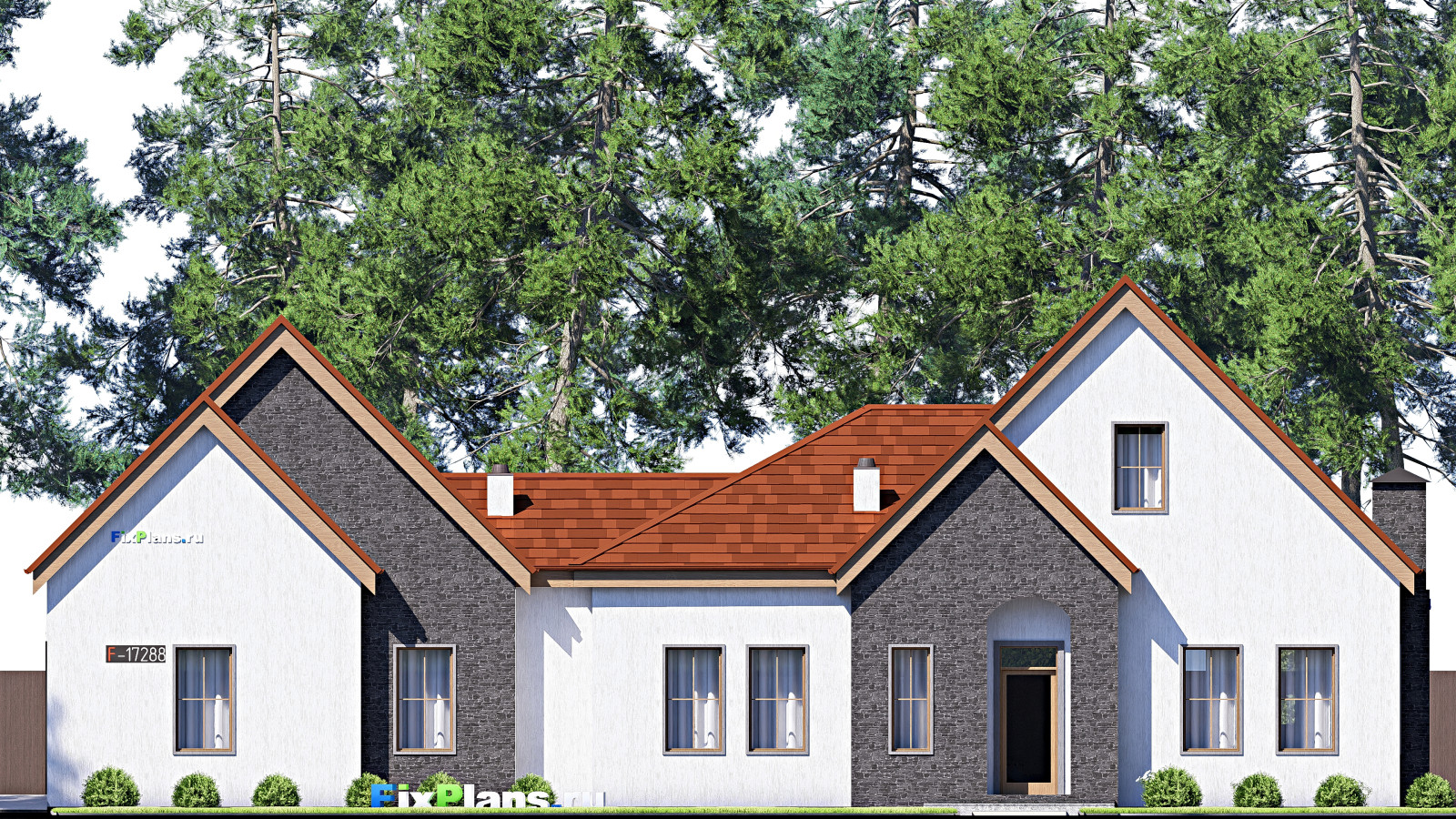 Проект дома с мансардой 14х23 м S254м2 F-17288