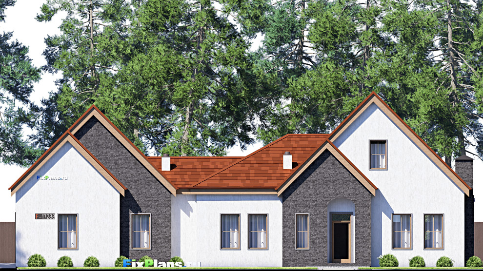 Проект дома с мансардой 14х23 м S254м2 F-17288