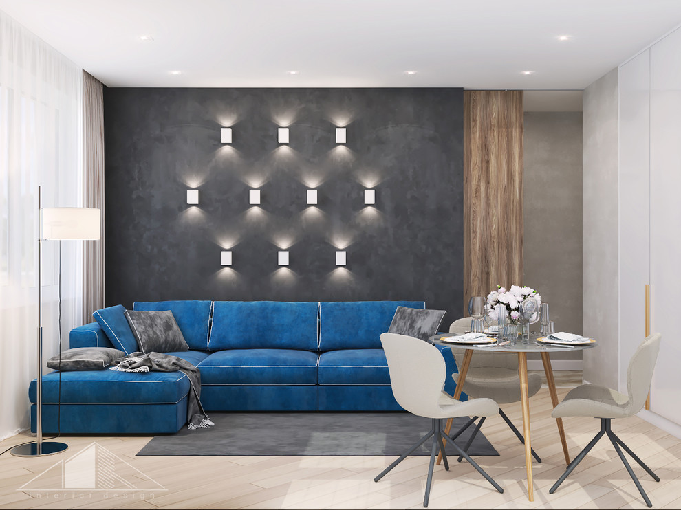 Дизайн интерьера однокомнатной квартиры для молодой семьи.