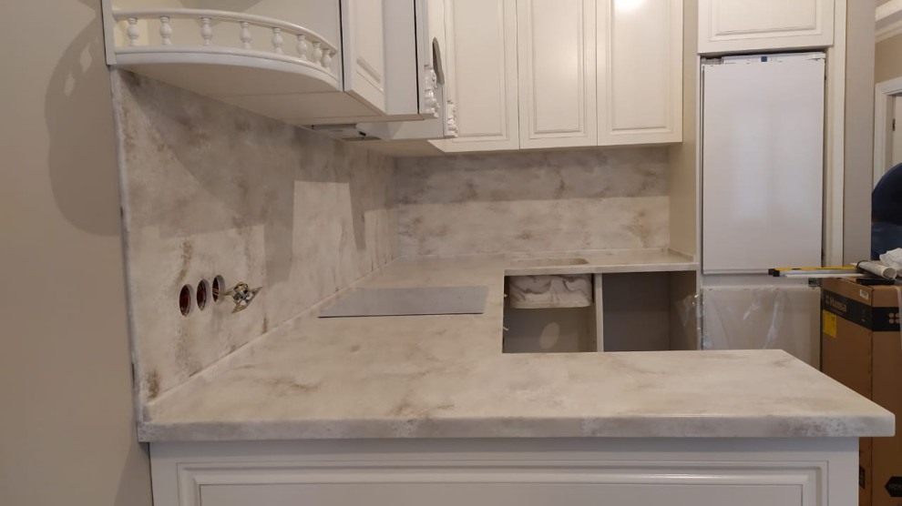 Столешницы из искусственного камня п- образной формы