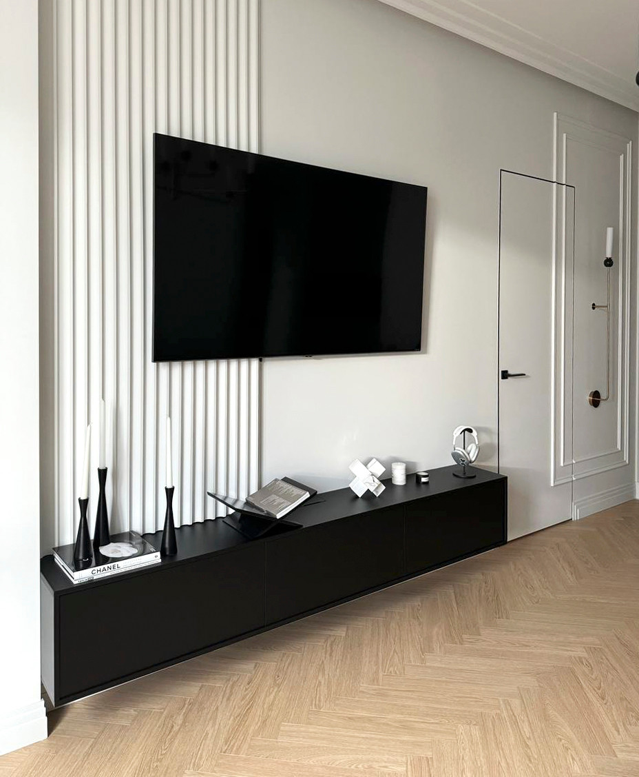 Графичный "Черно-белый" интерьер для студентки архитектурного ВУЗа